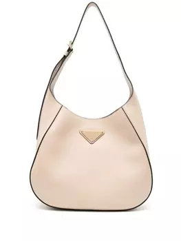 Сумка Prada на плечо с логотипом, нейтральный цвет