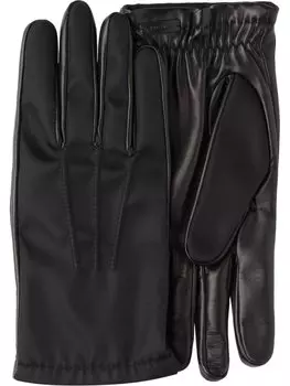 Prada тканые перчатки со вставками, черный