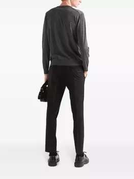 Prada тонкий вязаный шерстяной свитер, серый