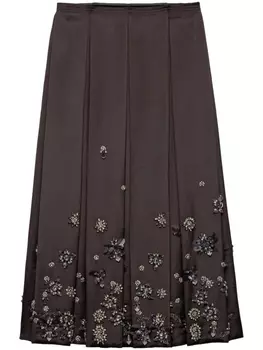Prada юбка с бисером, серый
