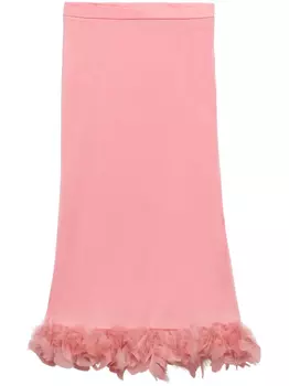 Prada юбка с перьями, розовый