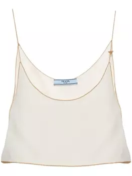 Prada укороченный топ Sabl, белый