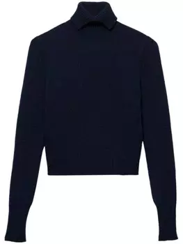 Prada водолазка кашемировый свитер, синий