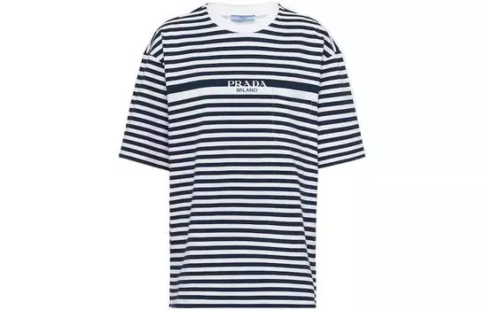 Футболка женская Prada, синий / белый