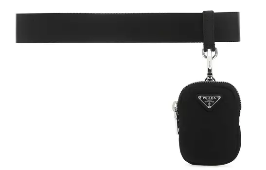 Ремень женский Prada кожаный, черный