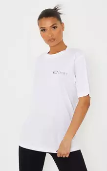 PrettyLittleThing Белая большая футболка для тренировок