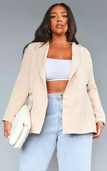PrettyLittleThing Блейзер Plus с запахом спереди и камнями