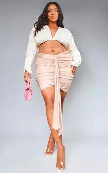 PrettyLittleThing Юбка Plus со сборками и драпировкой