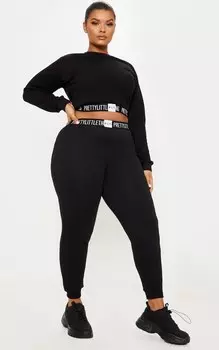 PrettyLittleThing Plus Черные джоггеры для отдыха