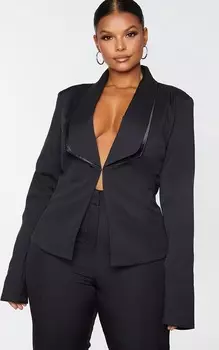 PrettyLittleThing Плюс черный пиджак Avani
