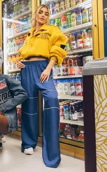 PrettyLittleThing Спортивные брюки Petrol Blue с мягкой окантовкой и окантовкой