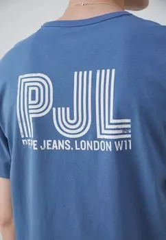 Принт на футболке Aaron Pepe Jeans, синий