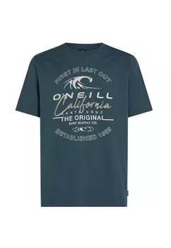 Принт на футболке CALI WAVE O'Neill, пятнистый темно-зеленый