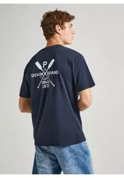 Принт на футболке Callum Pepe Jeans, темно-синий