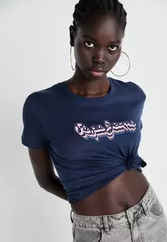 Принт на футболке ENARA Pepe Jeans, синий