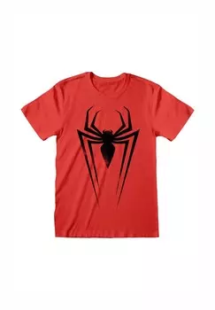 Принт на футболке Marvel Comics Spider-Man Symbol Henry Tiger, красный