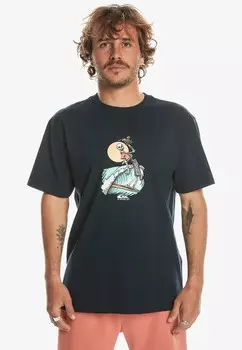Принт на футболке Quiksilver, темно-синий Neverending Surf