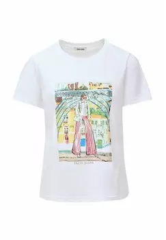 Принт на футболке REGULAR Salsa Jeans, белый