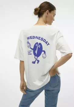 Принт на футболке Vero Moda, белый