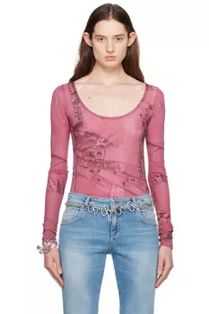 Принтованный боди Blumarine, мультиколор