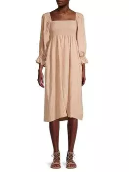 Присборенное платье athena CAARA Beige