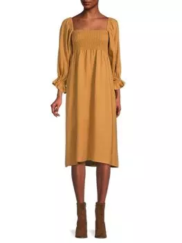 Присборенное платье athena CAARA Mustard