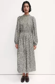 Присборенное платье H&M, белый