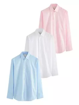 Приталенная рубашка на пуговицах Next, цвет Light blue/Rose/White
