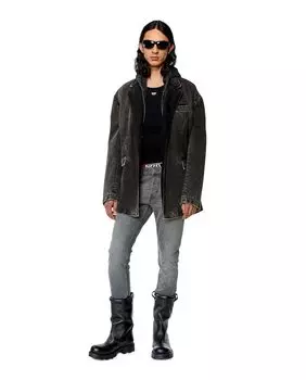 Приталенные мужские серые джинсы Diesel, серый