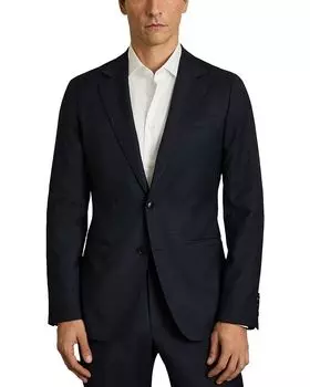 Приталенный текстурированный блейзер Hatch REISS, синий