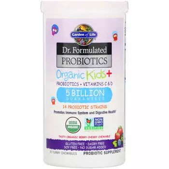 Пробиотик детский, ягоды и вишня 30 жевательных таблеток Garden of Life