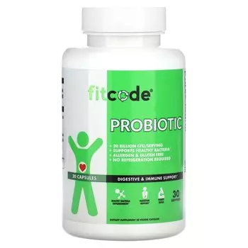Пробиотик Fitcode, 30 растительных капсул