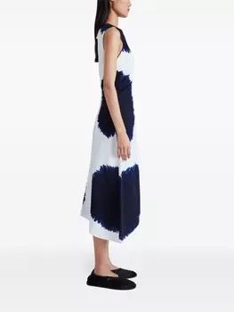Proenza Schouler креповое платье Ella с абстрактным принтом, белый