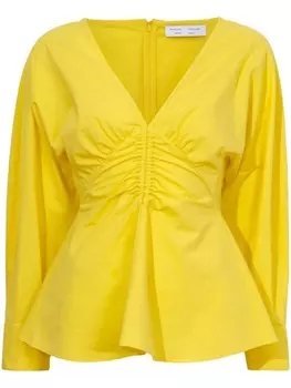 Proenza Schouler White Label poplin V-neck top, желтый