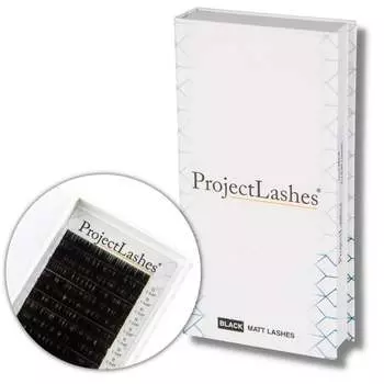 Project Lashes CC 0.07 10 мм черные МАТОВЫЕ накладные ресницы
