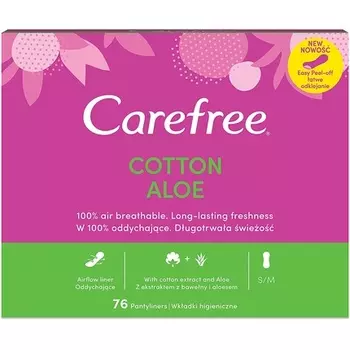 Прокладки для трусов CareFree Aloe 5in1 Fresh, 76 шт.