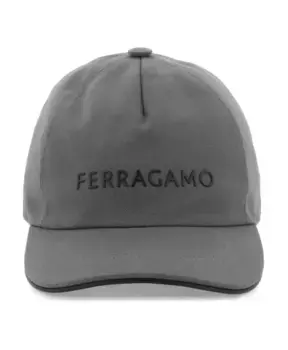 Прорезиненная бейсболка с логотипом Salvatore Ferragamo, серый