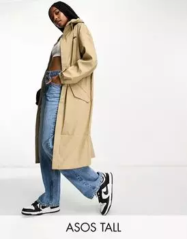 Прорезиненная парка ASOS DESIGN Tall