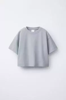 Простая футболка в тяжелом весе ZARA, серый