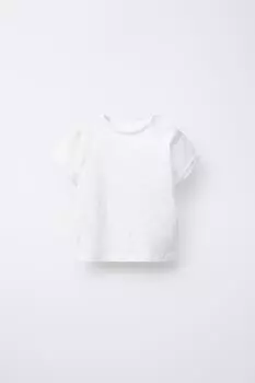 Простая футболка ZARA, белый