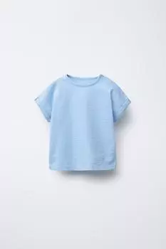 Простая футболка ZARA, синий