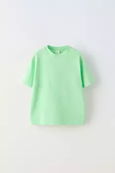 Простая футболка ZARA, зеленый