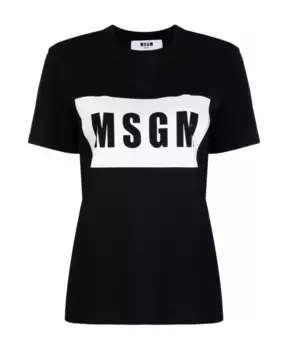 Простая хлопковая футболка Msgm, черный