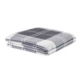 Простое вязаное плед в темно-серую клетку 47th & Main, цвет Charcoal Plaid