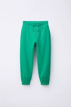 Простые брюки для бега трусцой ZARA, зеленый