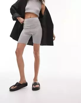 Простые леггинсы Topshop серо-лаймового цвета