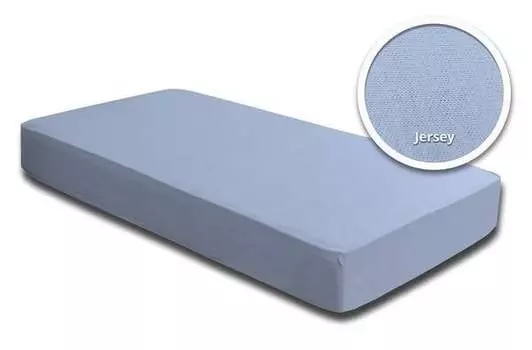 Простынь на подгонке One-Home Jersey hellblau 200x200cm, 200x25x200 см, синий