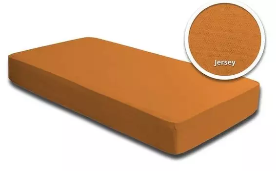 Простынь на подгонке One-Home Jersey orange 140x200 cm, 140x25x200 см, оранжевый