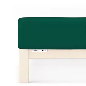 Простынь на подгонке schlafgut Casual, 160x25x200 см цвет green deep