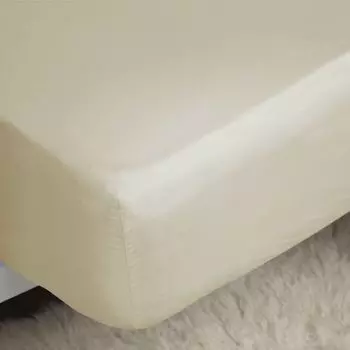 Простыня Belledorm Easy Care Extra Deep Percale BM173 (Slim Double) (Кремовый)